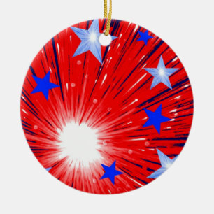 De Cerâmica Ornamento Azul Vermelho para Firework