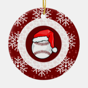 De Cerâmica Ornamento - basebol do papai noel