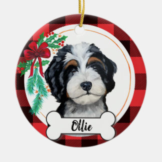 De Cerâmica Ornamento Bernedoodle