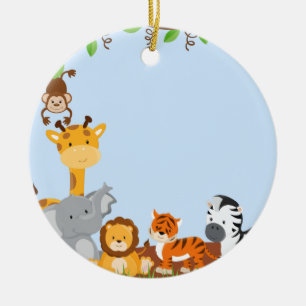 De Cerâmica Ornamento bonito azul do animal do bebê da selva