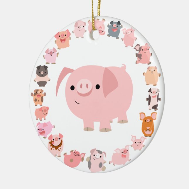 De Cerâmica Ornamento bonito da mandala do porco dos desenhos (Esquerda)