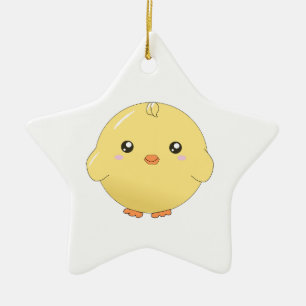 De Cerâmica Ornamento bonito do pintinho do amarelo do kawaii