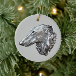 De Cerâmica Ornamento Borzoi