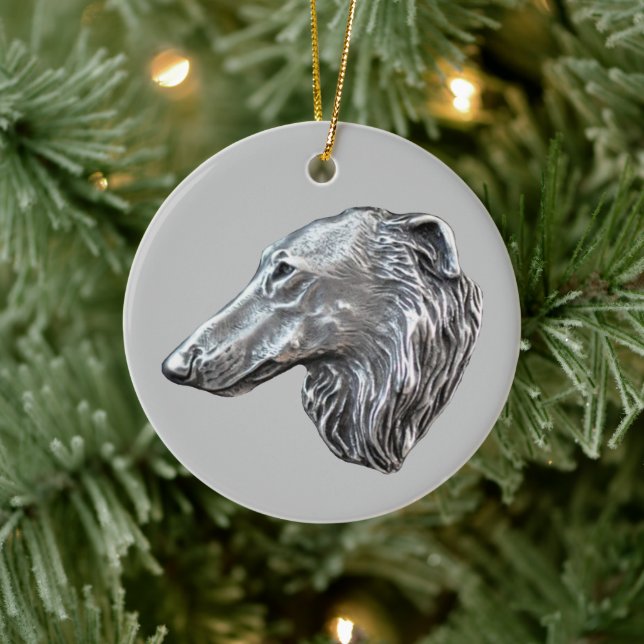 De Cerâmica Ornamento Borzoi (Árvore)
