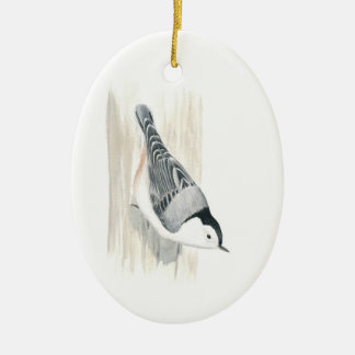 De Cerâmica Ornamento Branco-breasted do pica-pau-cinzento