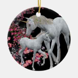 De Cerâmica Ornamento branco da fantasia do unicórnio e do