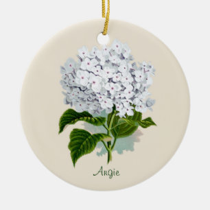 De Cerâmica Ornamento branco do Hydrangea