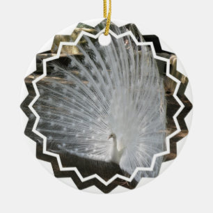 De Cerâmica Ornamento brancos do pavão