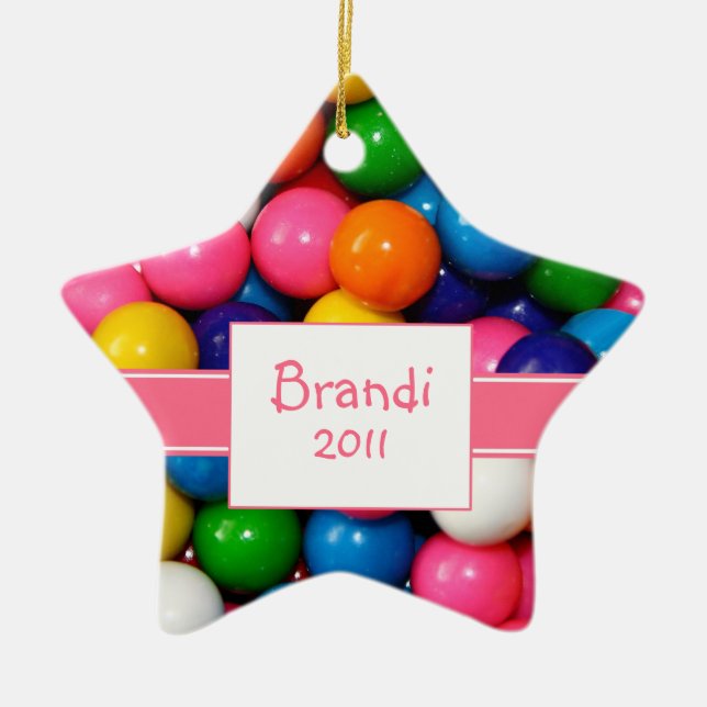 De Cerâmica Ornamento Bublegum Personalizado (Frente)