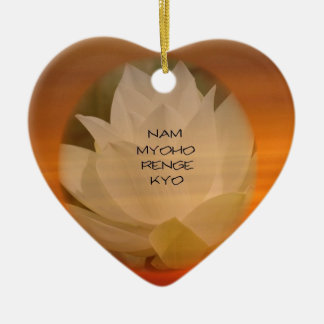 De Cerâmica Ornamento budista do SGI: Lotus "Nam Myoho Renge