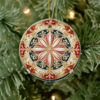 De Cerâmica Ornamento Candy Cane Medallion 14851
