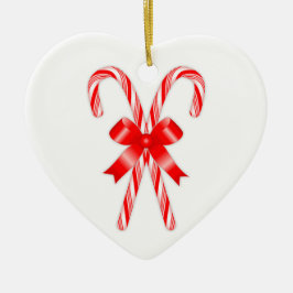 De Cerâmica Ornamento Cardíaco Candy Cane
