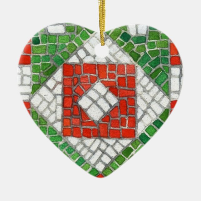 De Cerâmica Ornamento Cardíaco Cerâmico HOLIDAY MOSAIC (Frente)