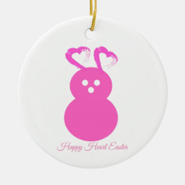 De Cerâmica Ornamento Cardíaco do Coelho páscoa