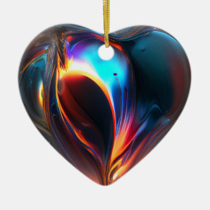 De Cerâmica Ornamento Cardíaco Multicolorido