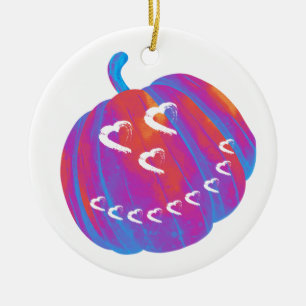 De Cerâmica Ornamento Cardíaco Pumpkin Psicodélico