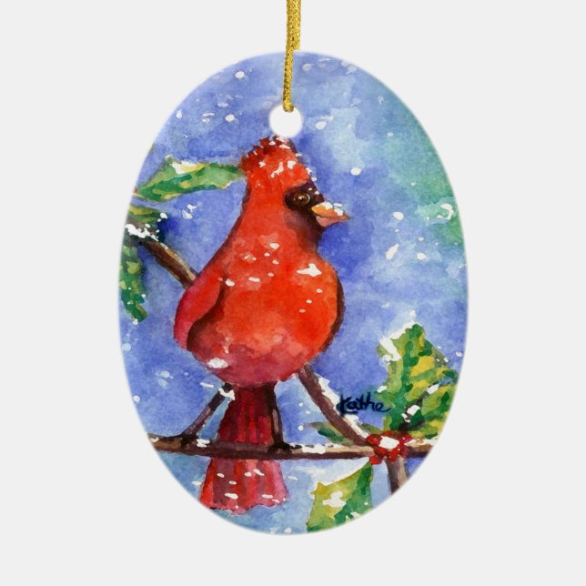 De Cerâmica Ornamento cardinal vermelho (Frente)