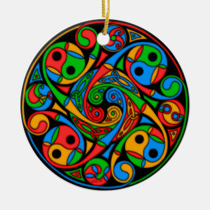 De Cerâmica Ornamento celta da espiral do vitral