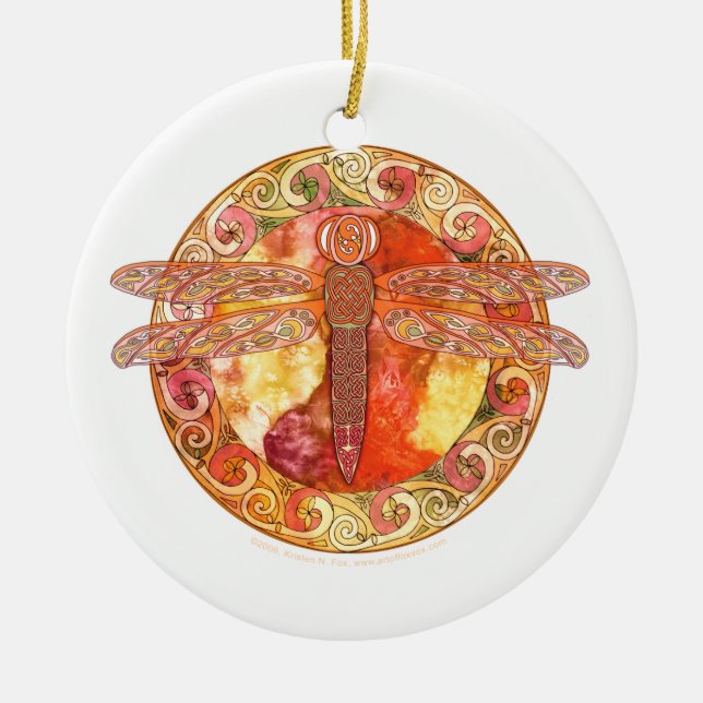 De Cerâmica Ornamento celta da libélula (Frente)