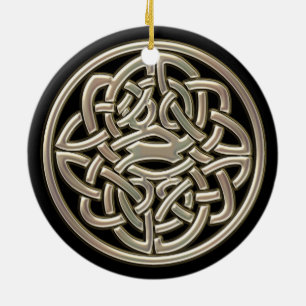 De Cerâmica Ornamento celta Dourado preto e metálico do nó