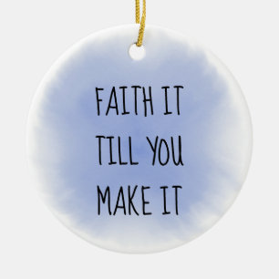 De Cerâmica ornamento cerâmico Blue Faith It