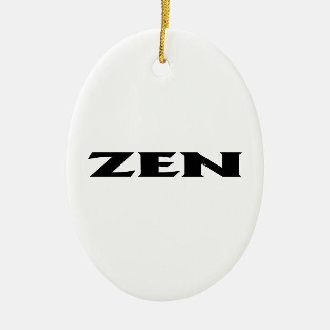 De Cerâmica Ornamento cerâmico branco preto Zen (Frente)