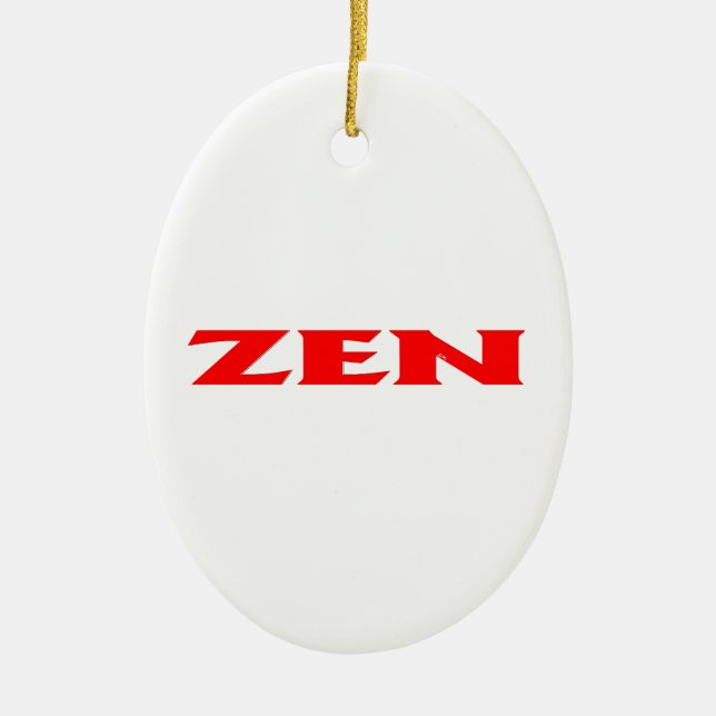 De Cerâmica Ornamento cerâmico branco-vermelho-Zen (Frente)