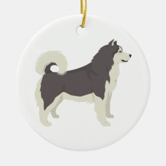 De Cerâmica Ornamento cerâmico da ilustração do Malamute do