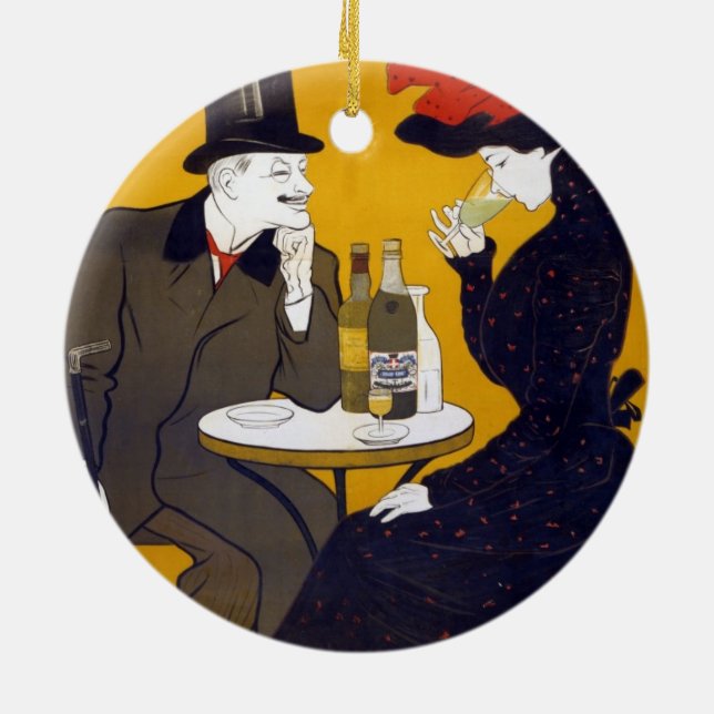 De Cerâmica Ornamento cerâmico do cartão postal francês (Traseira)