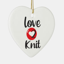 Ornamento Cerâmico do Love 2 Knit