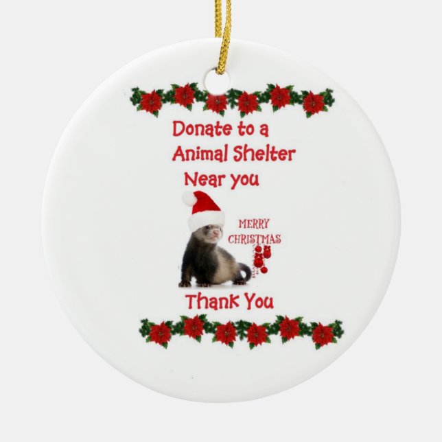 De Cerâmica Ornamento cerâmico do Natal da doninha (Frente)