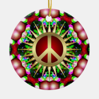 De Cerâmica Ornamento cerâmico do Natal do hexágono do Hippie