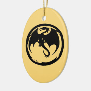 De Cerâmica Ornamento cerâmico Dourado do Dragão Negro 2