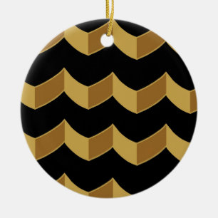 De Cerâmica Ornamento cerâmico Dourado preto