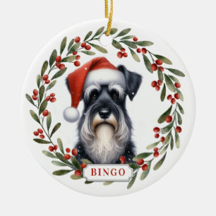 De Cerâmica Ornamento Cerâmico em Círculo do Cão Schnauzer Gig