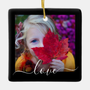 De Cerâmica Ornamento cerâmico Foto frente e verso com amor n