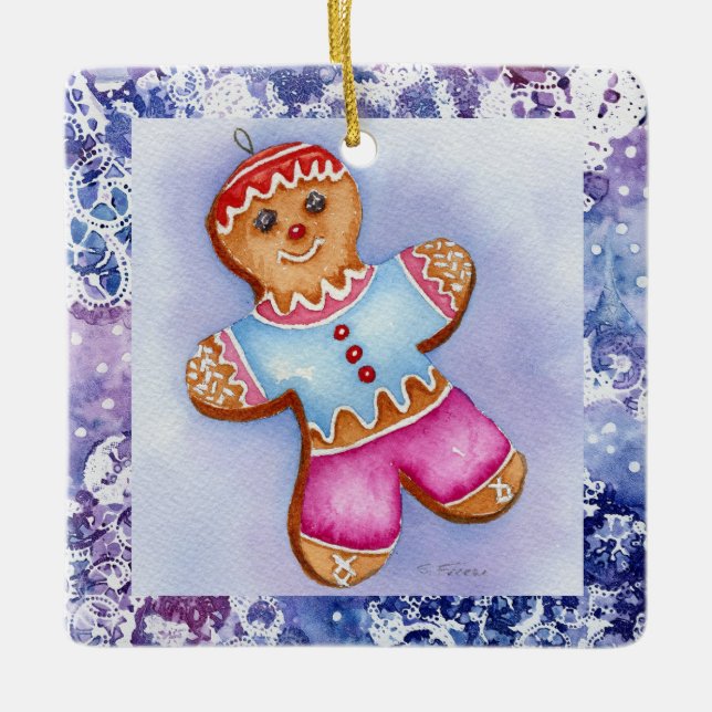 De Cerâmica Ornamento cerâmico "Gingercake Boy" (Frente)