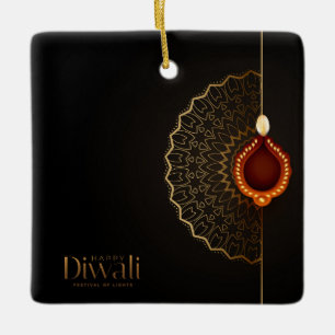 De Cerâmica Ornamento cerâmico Happy Diwali