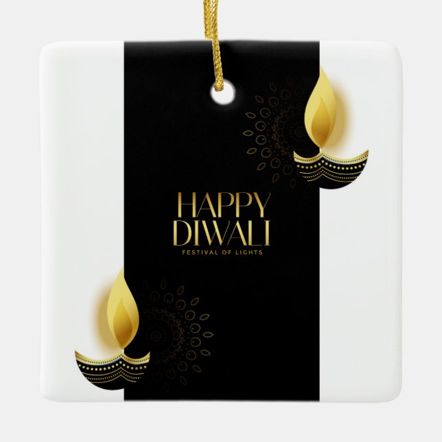 De Cerâmica Ornamento cerâmico Happy Diwali (Frente)