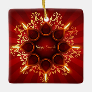 De Cerâmica Ornamento cerâmico Happy Diwali