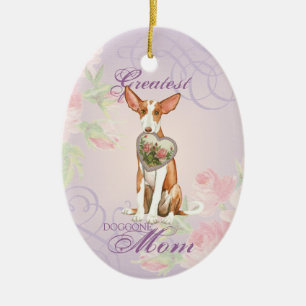 De Cerâmica Ornamento cerâmico Ibizan Hound Heart Mãe