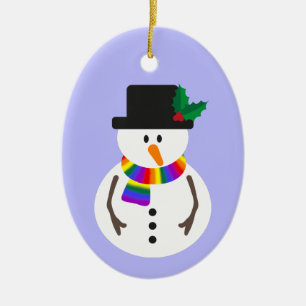 De Cerâmica Ornamento cerâmico LGBT+ Orgulho Snowman