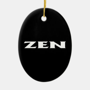 De Cerâmica Ornamento cerâmico oval preto branco Zen