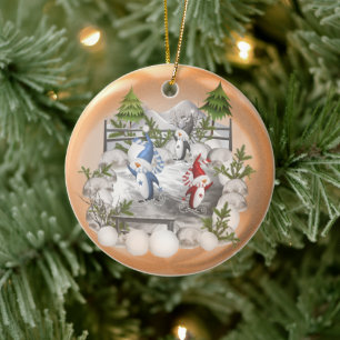 De Cerâmica Ornamento Cerâmico Pinguim Natal