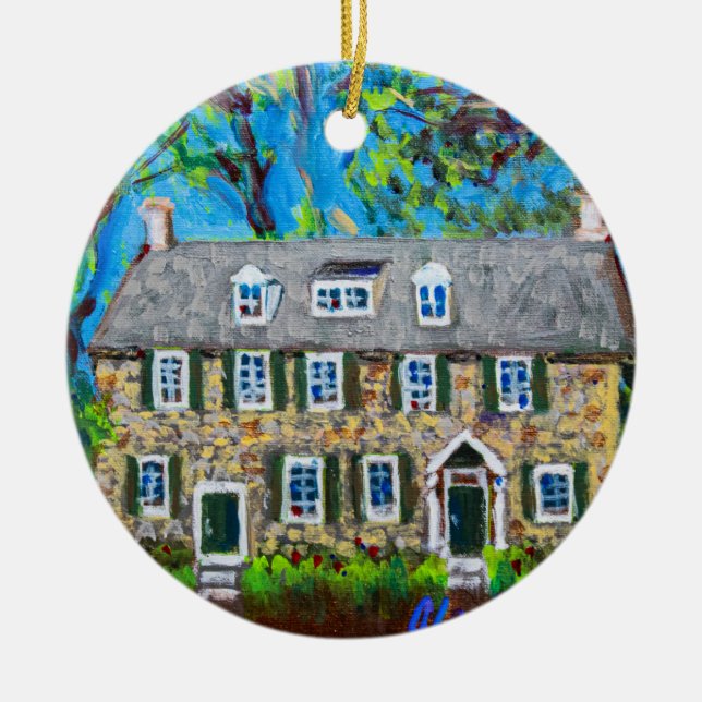 De Cerâmica Ornamento cerâmico que representa o posto históric (Frente)