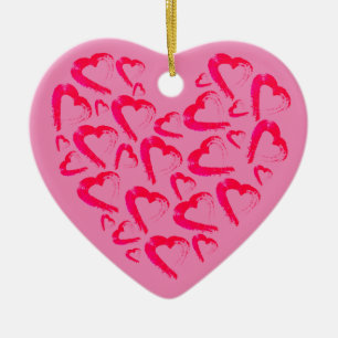 De Cerâmica Ornamento cerâmico Rosa Coração Vermelho
