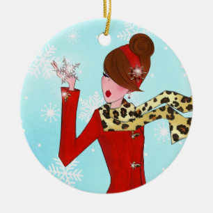De Cerâmica Ornamento cerâmico "Winter DIVA"