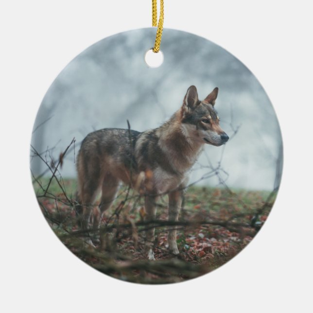De Cerâmica Ornamento Cerâmico Wolfdog (Frente)