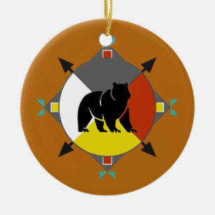De Cerâmica Ornamento Cherokee dos sentidos do urso quatro