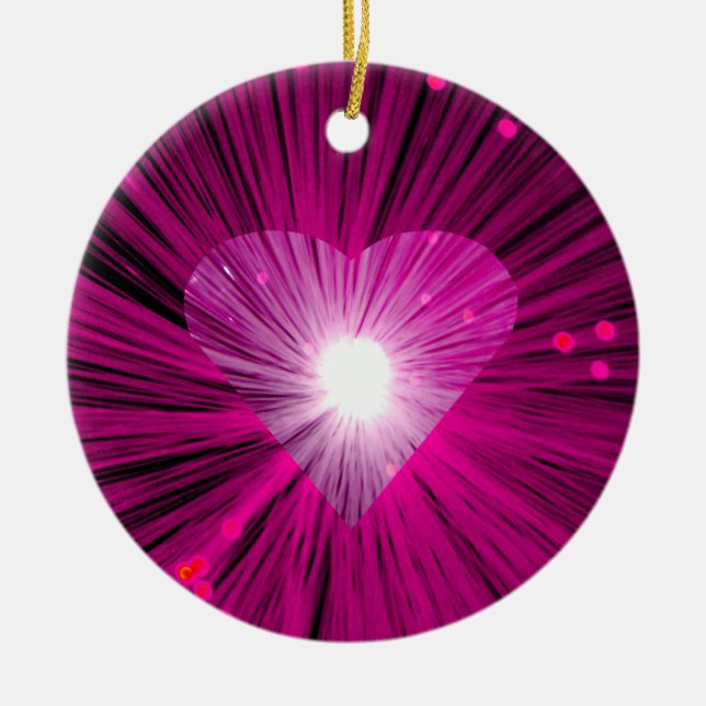 De Cerâmica Ornamento circular cor-de-rosa (Frente)